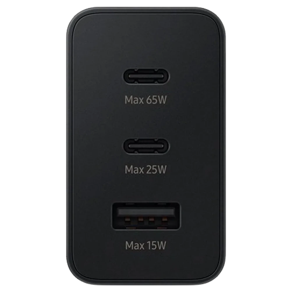Samsung 65W 3-Port USB Fast Charger – Black - Image 2