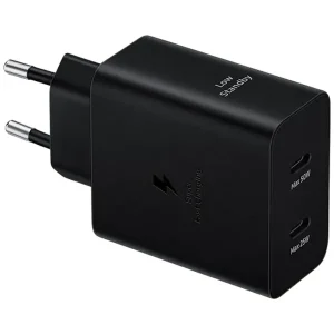 Samsung Dual USB-C Fast Charger – 50W Power Adapter | Black