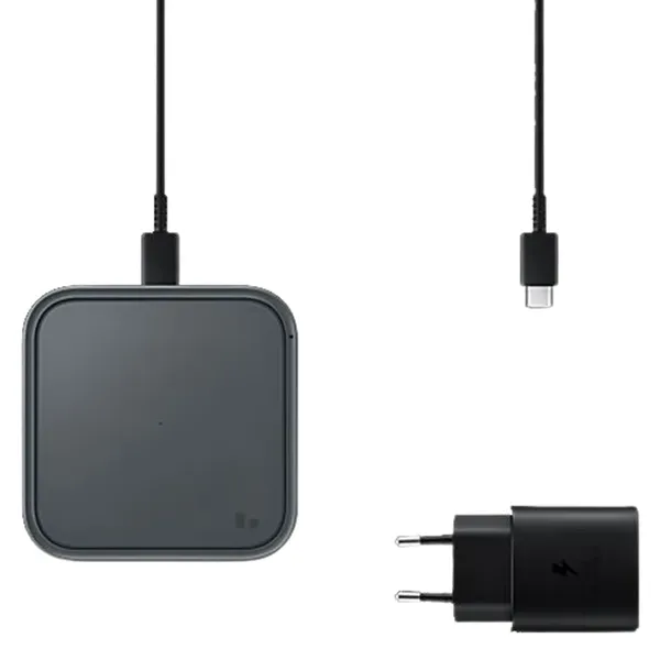 Samsung 15W Wireless Charger Pad EP-P2400 with 25W USB-C Adapter – Black