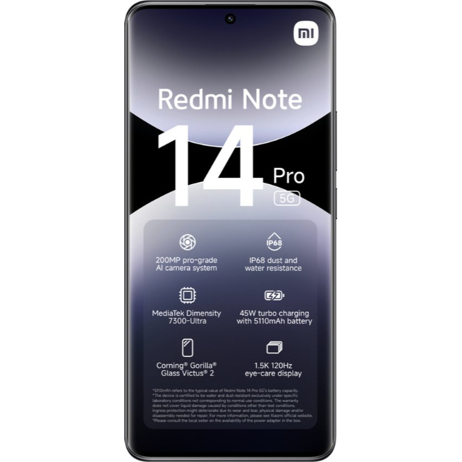 Xiaomi Redmi Note 14 Pro - 5G - 8GB/256GB - Midnight Black - Image 12