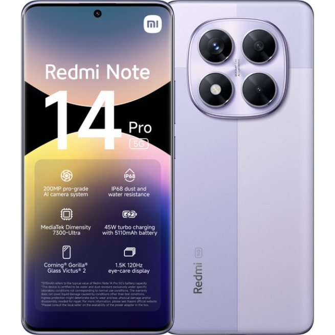 Xiaomi Redmi Note 14 Pro - 5G - 8GB/256GB - Lavender Purple - Image 17