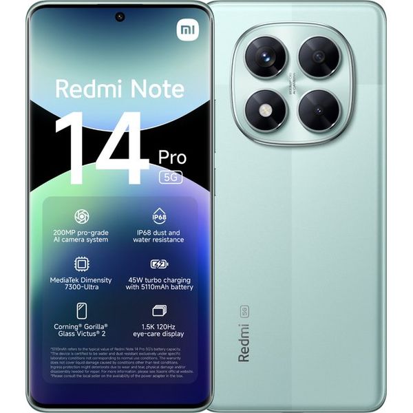 Xiaomi Redmi Note 14 Pro - 5G - 8GB/256GB - Coral Green