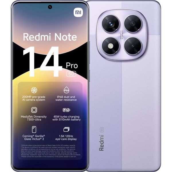 Xiaomi Redmi Note 14 Pro - 5G - 8GB/256GB - Lavender Purple